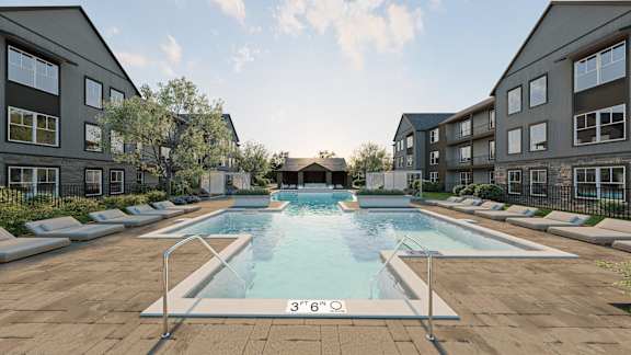 Modern Swimming Pool at Heritage on Hover Apartments, Longmont, CO, 80503