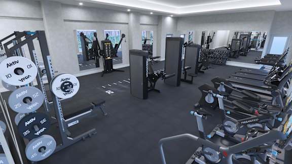 a view of the fitness room in the new gymnasium