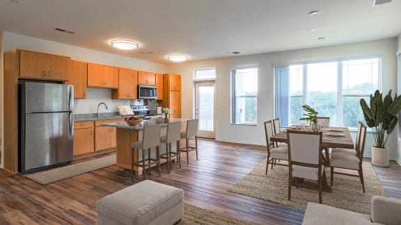 Kitchen With Dining Area at Haven at Congaree Pointe 55+ Apartments, Columbia, SC 29209