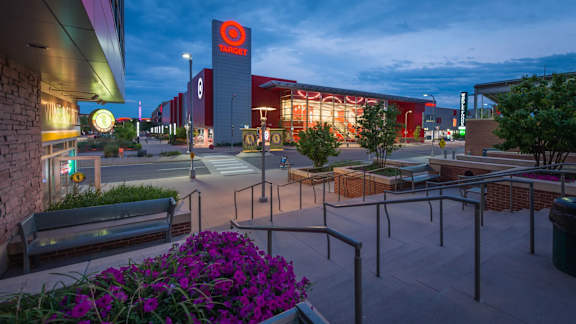 A store with a red sign that says Target.