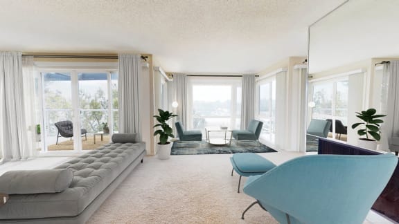 a living room with a couch and a table at Marina Harbor, Marina del Rey, CA, 90292