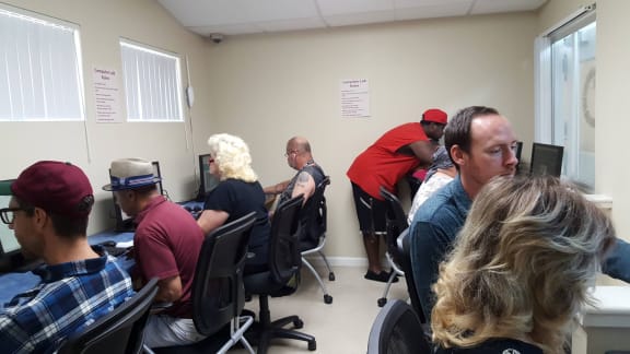 Residents working in Computer Lab