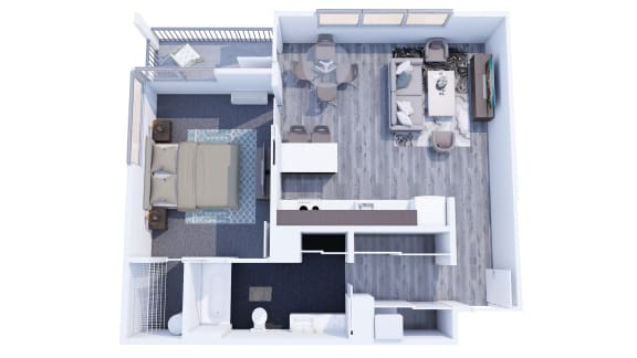 Range Apartments 1x1 E Floor Plan