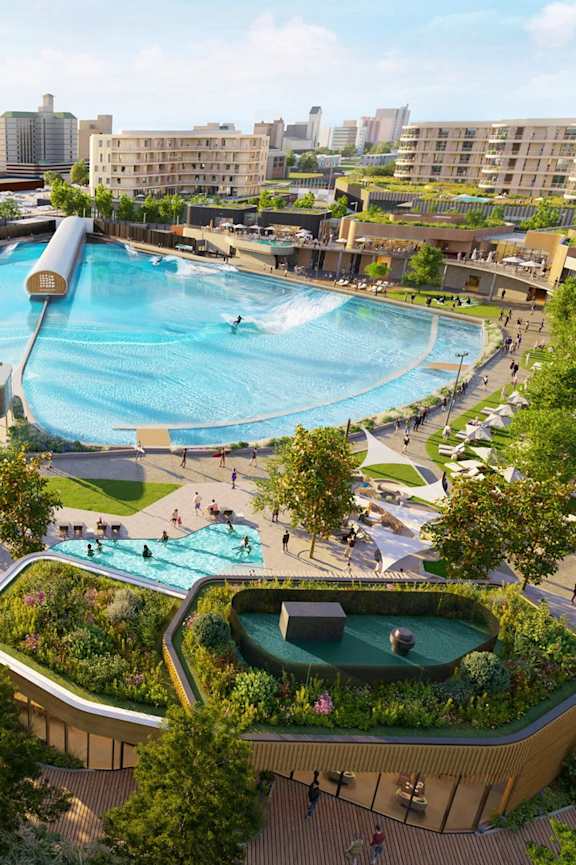 Wavegarden Cove surf lagoon at Atlantic Park Living, Virginia