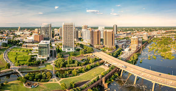 Cityscape with a river running through it at Triton Glen, Virginia