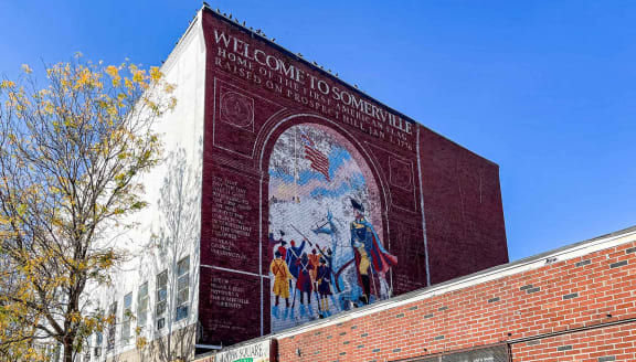 a mural on the side of a buildingat Union 346, Massachusetts
