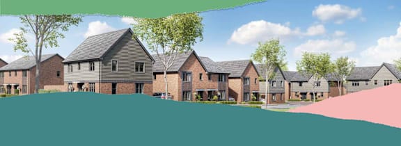 an artist s impression of houses in a housing estate