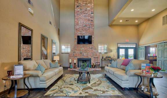 Club house with couches to relax and tv