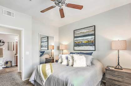 Equestrian Luxury Apartment Homes in Tucson, Arizona Model Bedroom with Attached Bathroom
