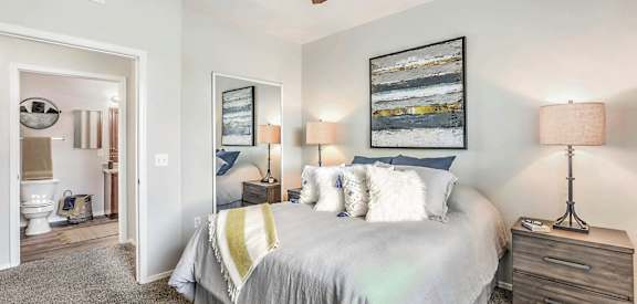Equestrian Luxury Apartment Homes in Tucson, Arizona Model Bedroom with Attached Bathroom