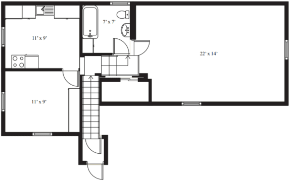 Morain Estates One Bedroom One Bathroom Floor Plan