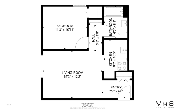Floor Plan  1 Bedroom