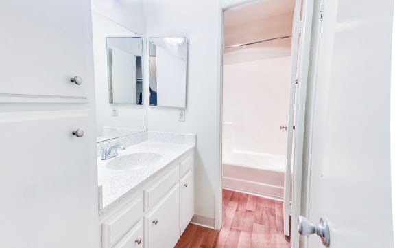 Bright and spacious bathrooms at Village Park Apartments in Encinitas, CA