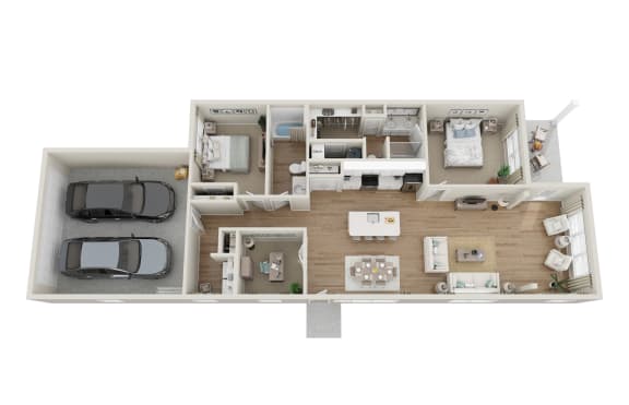 Floor Plan  a stylized floor plan of a 1 bedroom apartment