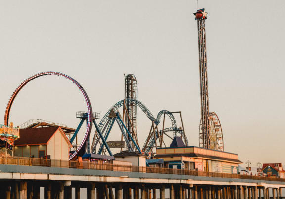 View of Pier with Rides
