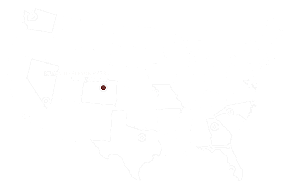 A map of the United States with certain states highlighted and others not.
