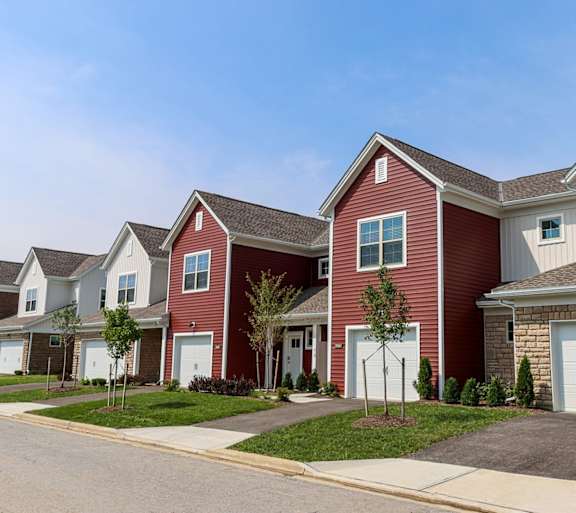 a row of houses in a suburban neighborhood