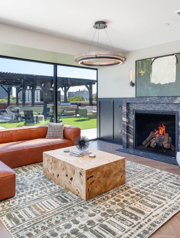 Westley on Broadway in Kansas City, Missouri Clubhouse Lounge with Fireplace
