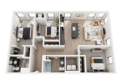 3 bed 2 bath at Riverhouse Apartments, Fargo, ND