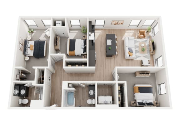 3 bed 2 bath at Riverhouse Apartments, Fargo, ND