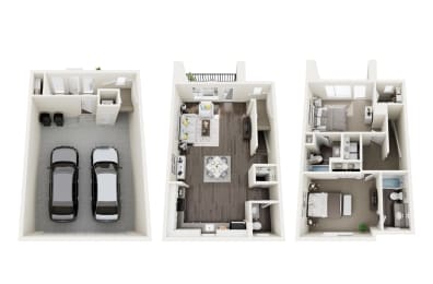 2 Bedroom 2.5 Bathroom Floor Plan at Lotus Nova, Clearfield, 84015