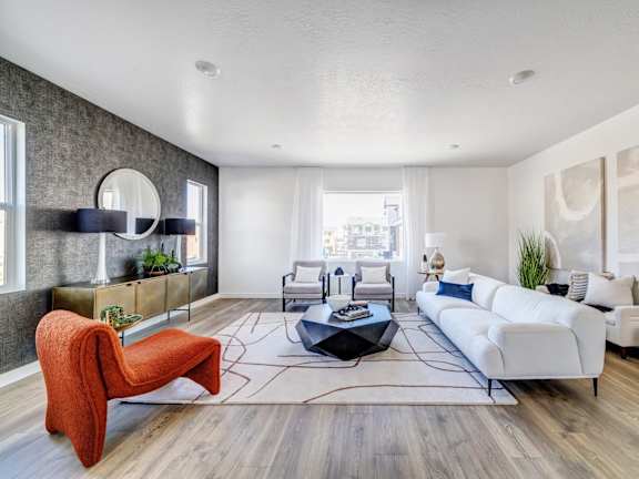 BLVD 120 Townhomes in Pleasant Grove, Utah Model Living Room