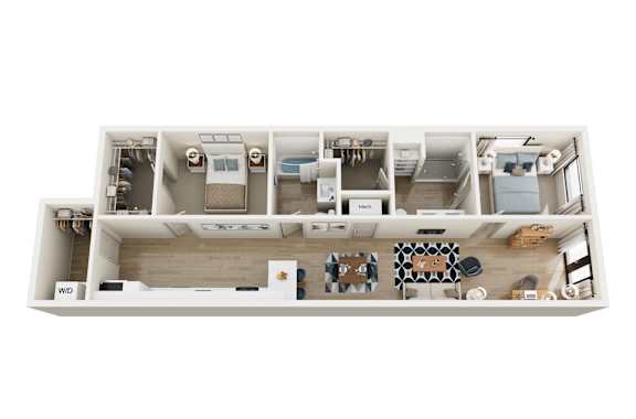 The Shallows Floor Plan at The Oxbow Apartments, New Albany