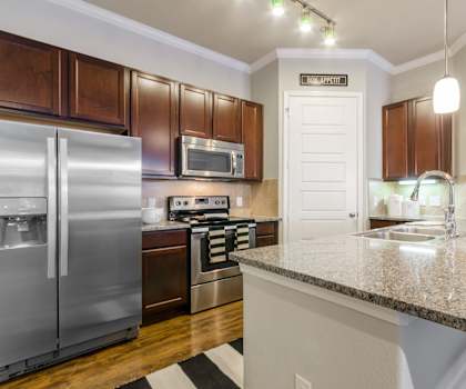 Kitchen interior at Park 3Eighty in Aubrey, TX 76227