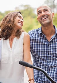 Happy Couple Cycling at Alta Davis, Morrisville, NC, 27560