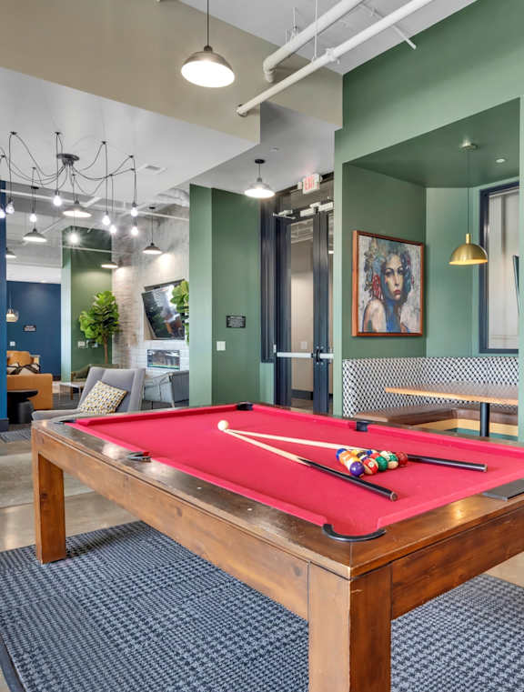 Alton Optimist Park Apartments in Charlotte, North Carolina Clubhouse with Pool Table