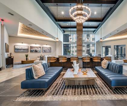 Aura Main Street Apartments in Lewisville, Texas Clubhouse Lounge