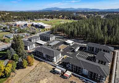 The Confluence on Farwell Apartments in Spokane, Washington Aerial View of Property and Surrounding Area