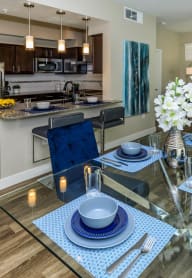 Dining table decor at Level 25 at Sunset by Picerne, Las Vegas, NV