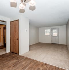 The Clairmont Apartments in Eugene, Oregon Entrance and Living Room