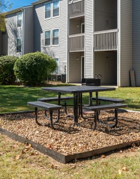 Outdoor Grilling Area with Picnic Table