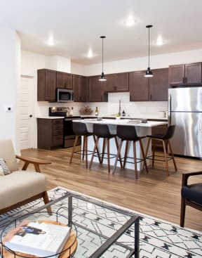 Vicinity at Horn Rapids Model Living Room and Kitchen