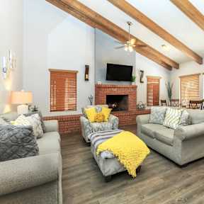 Catalina Crossing Apartments in Tucson, Arizona Clubhouse Lounge with Fireplace