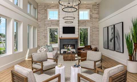 Fireside Lounge at Lenox at Bloomingdale Luxury Apartments in Brandon, FL