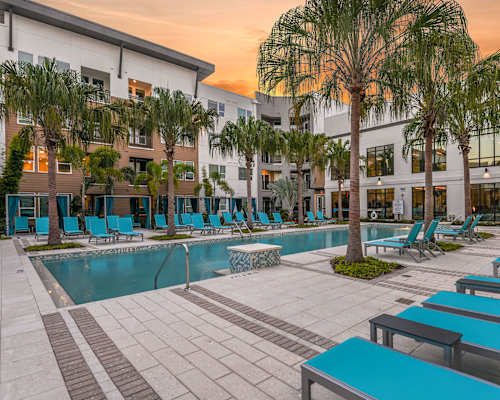 Resort-Style Pool at Lyra Luxury Apartments Near Downtown Sarasota, FL