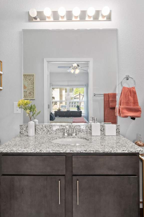 Bathroom with mirror and towel rack at Highview Pointe, Kentucky, 40228