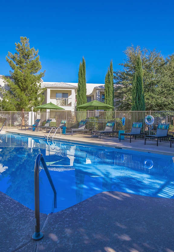Port Royale Luxury Apartment Homes in Tucson, Arizona Pool with Lounge Chairs