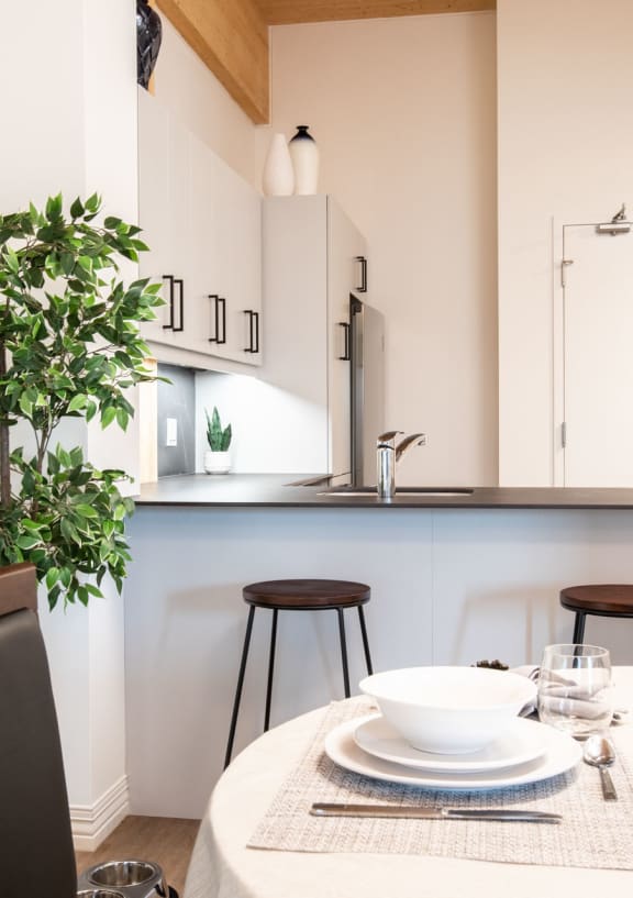 Kitchen and dining area for unit