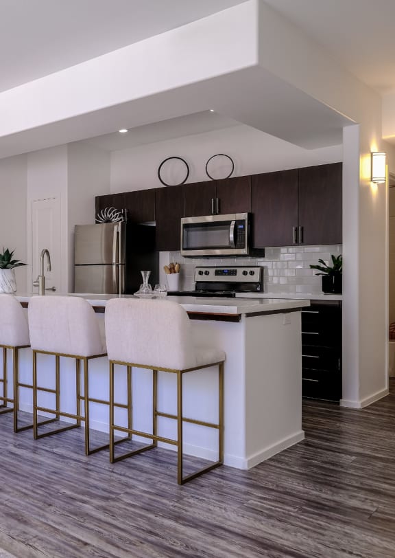 kitchen view at Avora luxury apartments