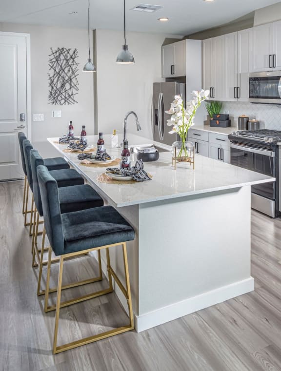 Alton Southern Highlands Apartments in Las Vegas, Nevada Model Kitchen with Large Island