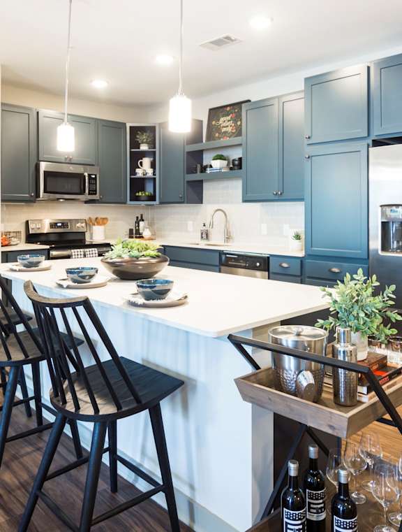 Alton Optimist Park Apartments in Charlotte, North Carolina Model Kitchen with Island