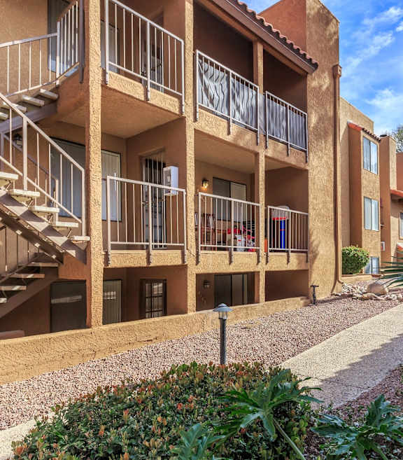 Catalina Crossing Apartments in Tucson, Arizona Exterior and View of Private Patios and Balconies