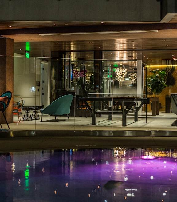 Vinz on Fairfax Apartments in Los Angeles, California Pool and View of Patio with Seating