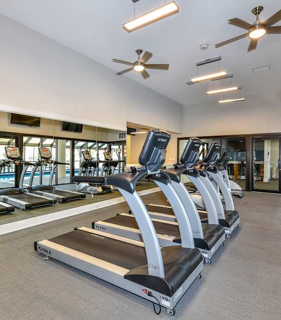 indoor gym with treadmills