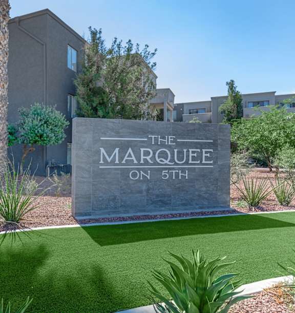 Marquee on 5th Apartments in Tucson, Arizona Exterior and Monument Sign