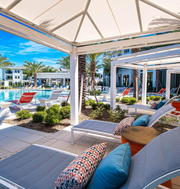 the pool area at the resort at longboat key club at Altis Twin Lakes Apartments, Kissimmee, FL 34744